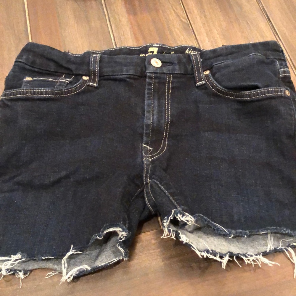7 for all mankind distressed cutoff jean shorts 32